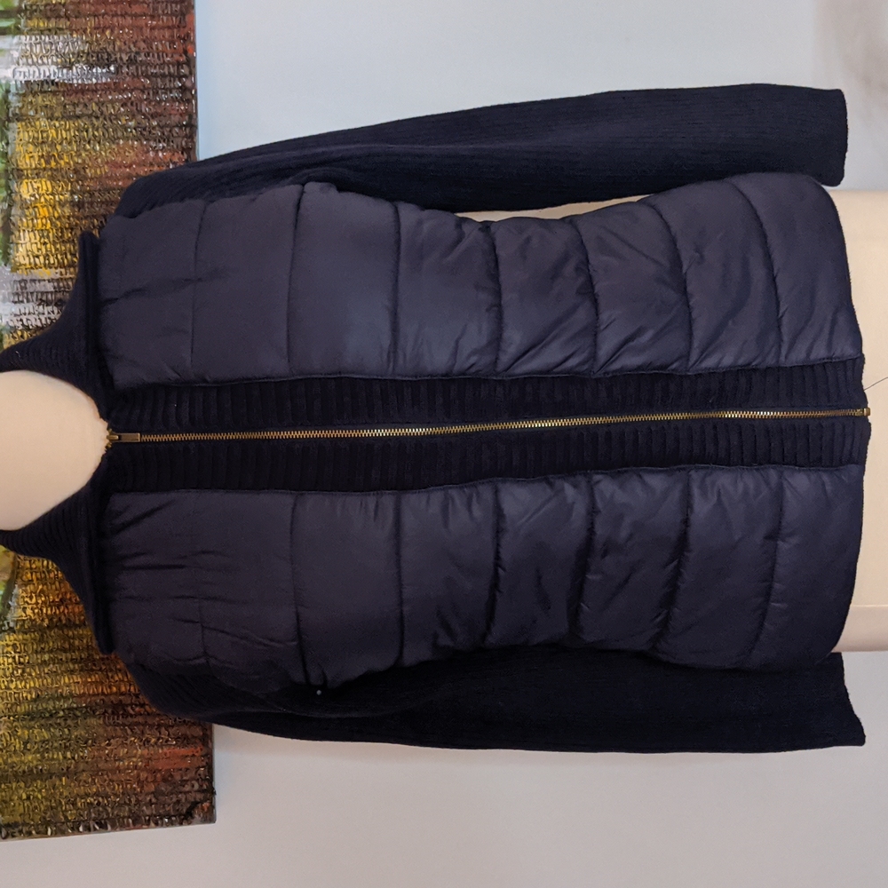 Liz Claiborne L Navy Sweater/Puffer Jacket